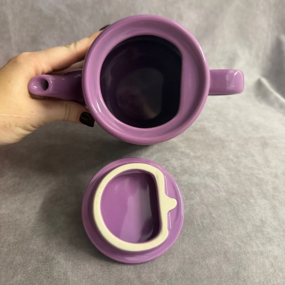 Rae Dunn Teapot Purple Hocus Pocus Bats Halloween Ceramic Tea Pot Home Decor